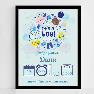 Персонализирана рамка "Добре дошъл/лa"