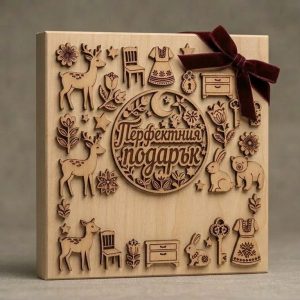 Оригинален гравиран подарък за мъж от дърво